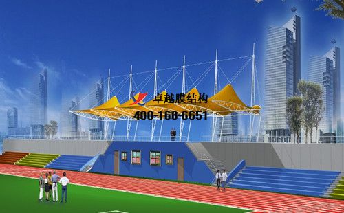 鄂州膜結構看臺/主席臺【 鄂州市經(jīng)貿(mào)學校等】設計施工案例