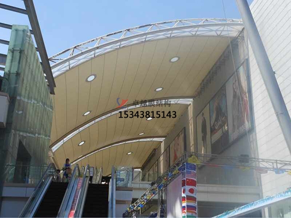 鹽城膜結構商場頂蓋【生產(chǎn)廠家】鹽城步行街入口大門膜結構遮陽棚公司