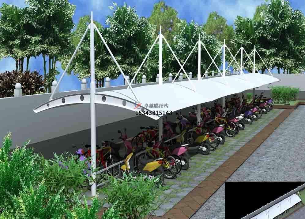 益陽(yáng)市張拉膜充電樁車棚設(shè)計(jì)施工案例